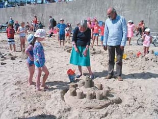Summer fun building sandcastles
