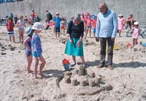 Summer fun building sandcastles