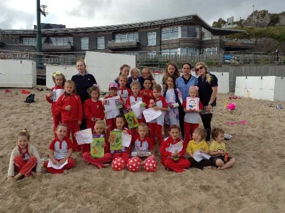 Tenby Rainbows party on the beach