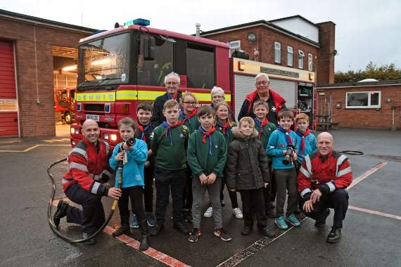Pembroke Sea Scouts paid a visit to Pembroke Dock Fire Station