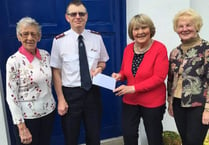 Tenby Soroptimists show support for Salvation Army