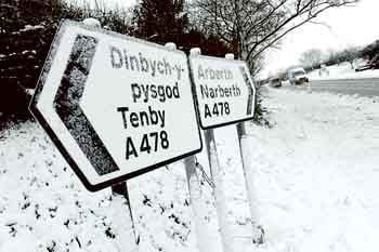 Snow and ice warning issued for Pembrokeshire & Carmarthenshire