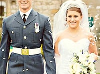 Guard of honour for wedding couple