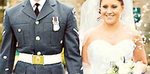 Guard of honour for wedding couple