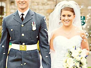 Guard of honour for wedding couple