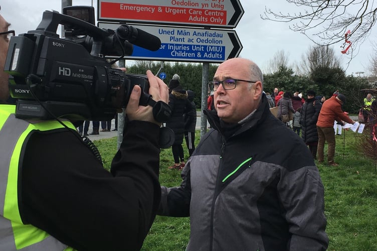Paul Davies MS at the Withybush protest