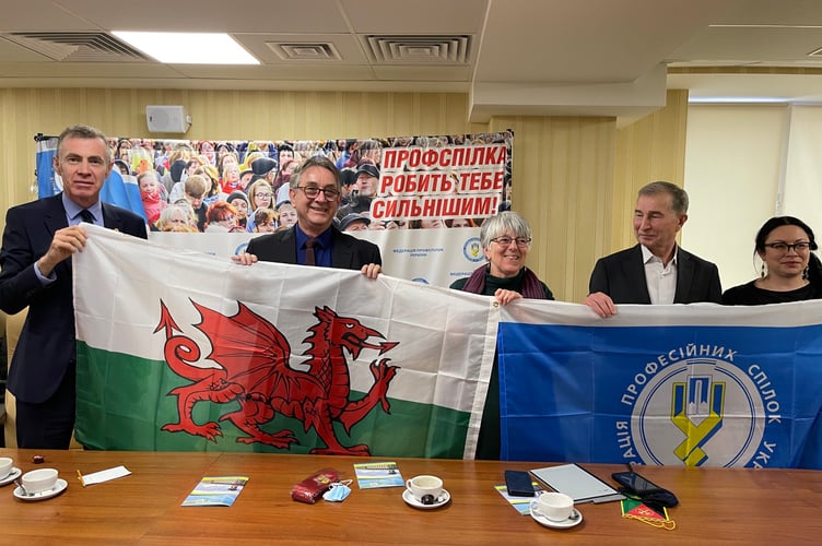 Adam Price and Mick Antoniw meating with the Deputy Foreign minister of Ukraine