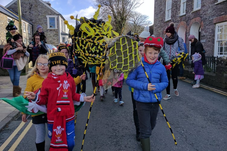 Dragon Parade in St. Davids