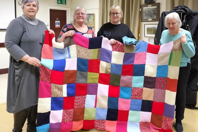 Knit and Natter Group blanket for Homeless Pembrokeshire