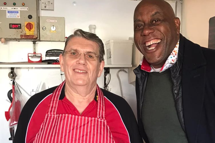 Chris Rees (Albert Rees Butchers) and Ainsley Harriott
