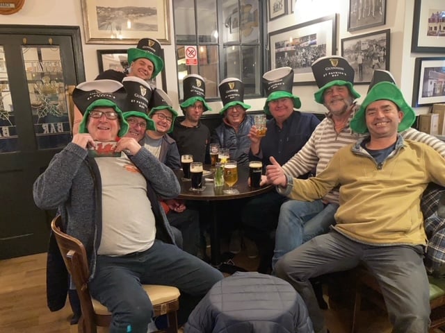Saundersfoot friends celebrating St. Patrick’s Day
