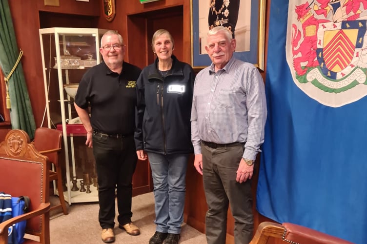 Pembroke Street Pastors Lyn Edwards, with Les Johnson and Dennis Evans