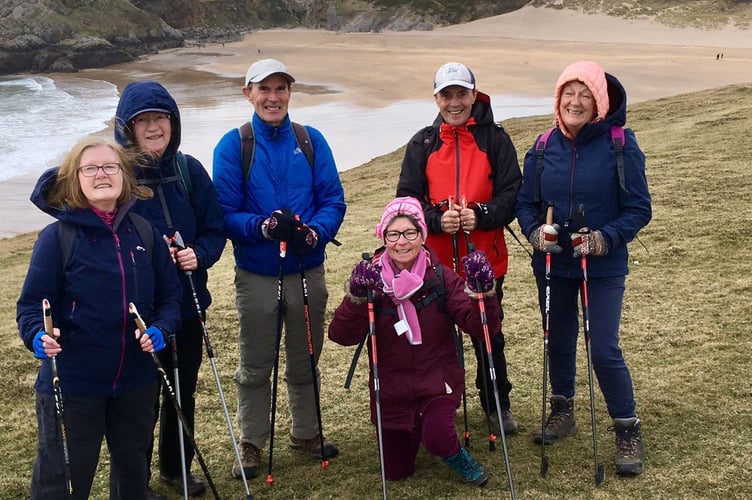 Steps2Health Nordic Walkers on Stackpole Head