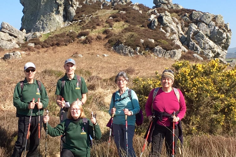 Steps2Health Nordic walkers at great Treffgarne Mountain