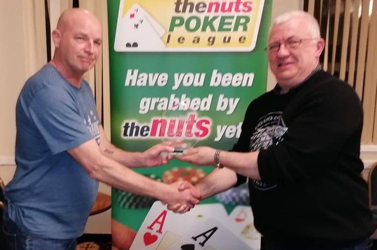 Pembrokeshire’s Richard receiving the award at the Poker Regionals