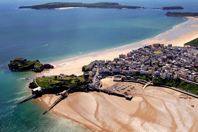 Tenby and Caldey Island aerial view