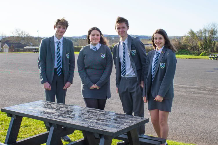 New picnic benches at Greenhill School, Tenby