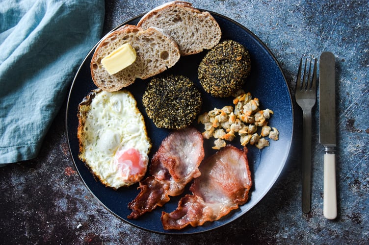 Welsh breakfast with laverbread