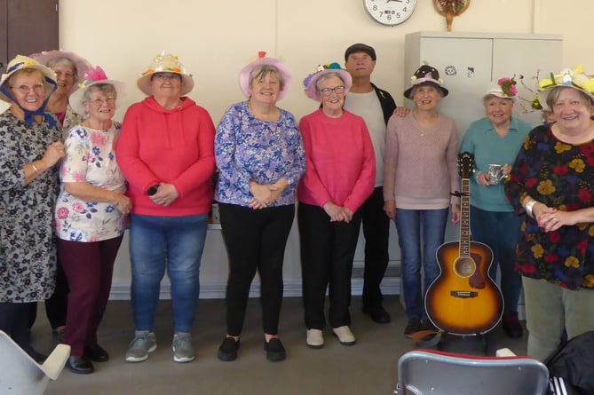 Tenby Friendship Club members wearing easter bonnets