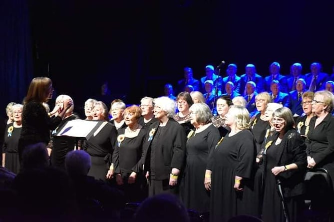 Neyland Ladies Choir performing with Barry Male Voice Choir