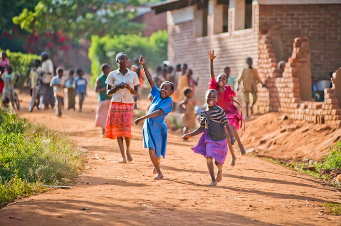 Children in Malawi receiving Mary's Meals