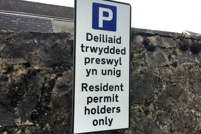 Resident parking sign