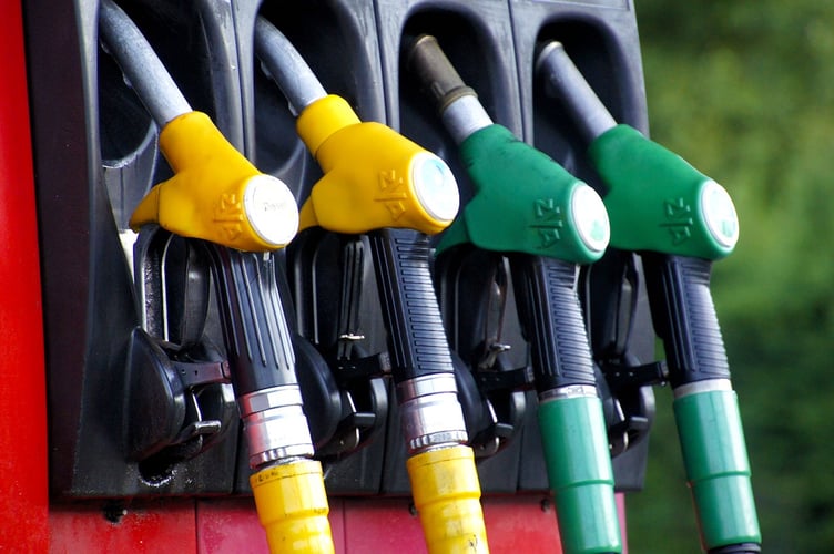 A row of petrol pumps