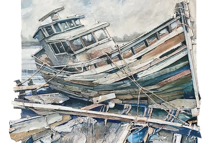 Tilted Trawler by Theo Crutchley