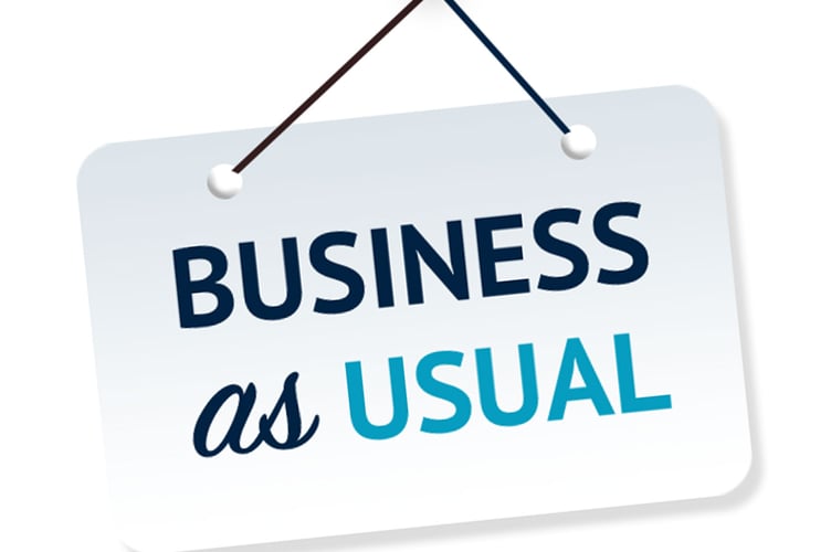 Business as usual sign