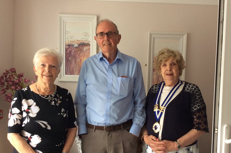 From left to right: Rita Evans, Phil Lloyd, Gwen Smith (Pembroke Ladies Probus president)
