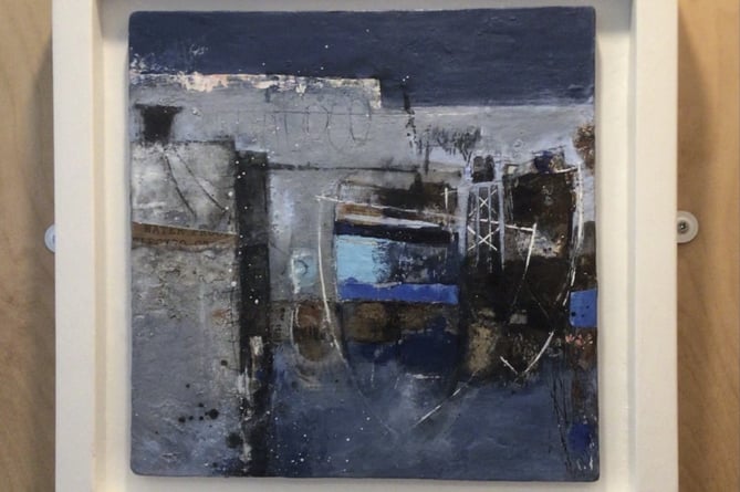 Last year’s winner in the Fishguard Arts Society Summer Exhibition, ‘Blue Harbour’ - mixed media
