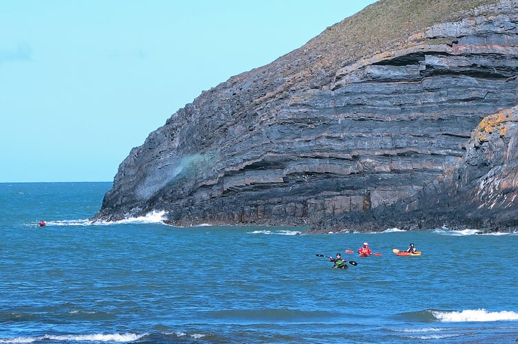 Kayakers at Ceibwr Bay