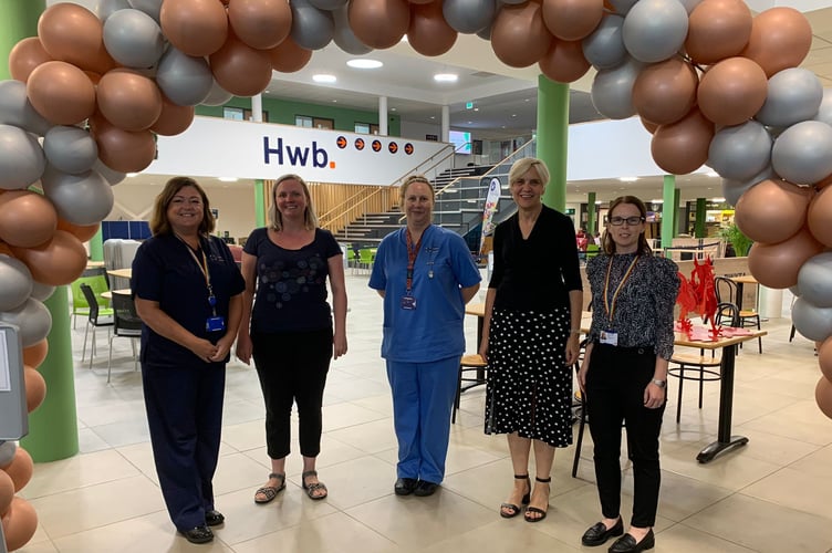 Staff at the Hywel Dda UHB open day, Pembrokeshire College