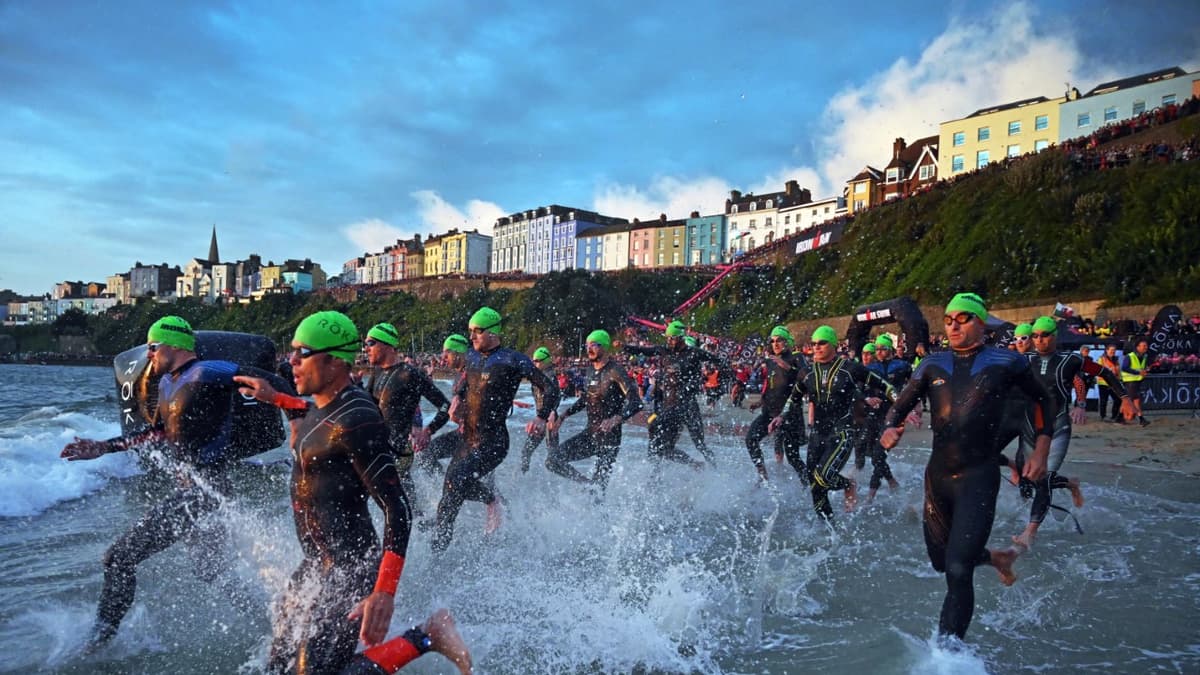 Thousands of spectators the return of Ironman Wales to Tenby