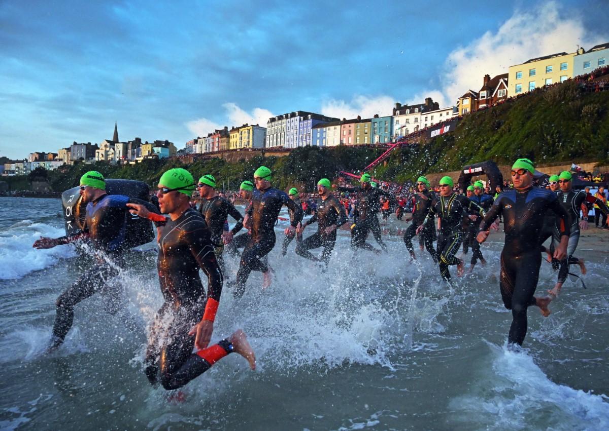Thousands of spectators the return of Ironman Wales to Tenby