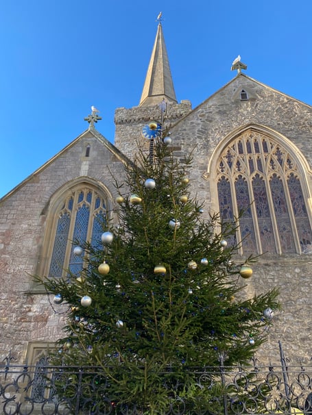 Christmas tree at St Mary's Church, Tenby