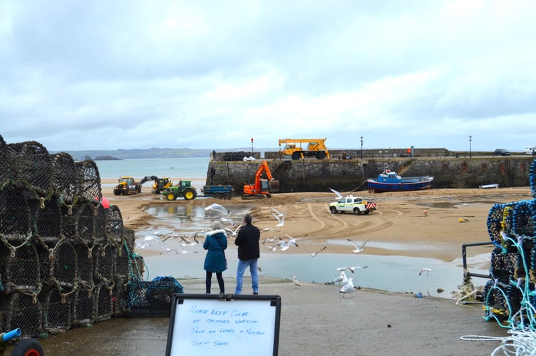 Tenby harbour dredging