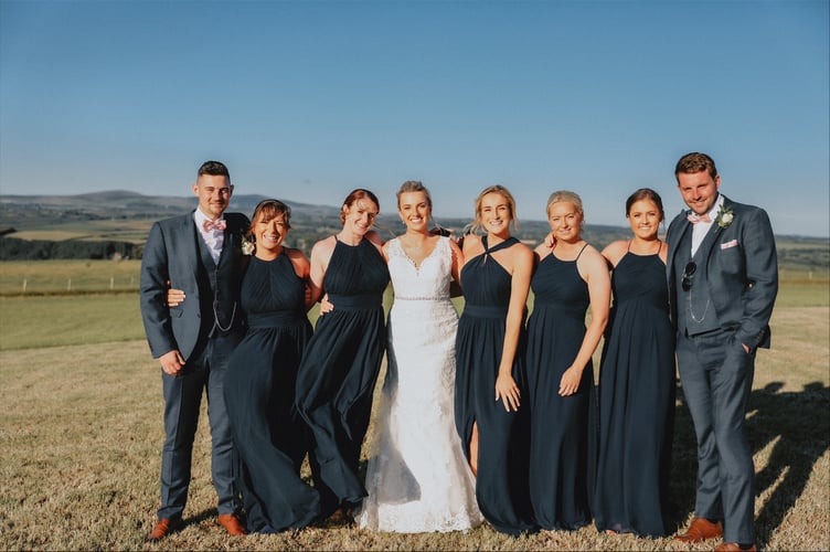 Rebecca and Hywel Wedding party