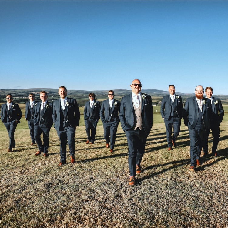 Groomsmen at Rebecca and Hywel’s wedding