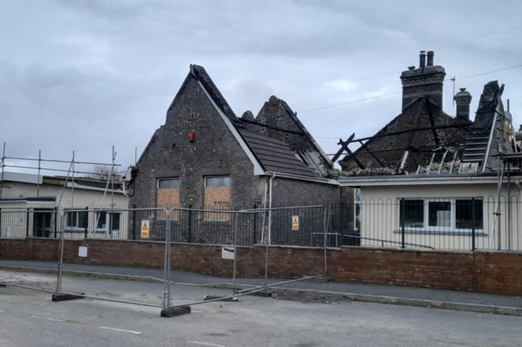 Manorbier School after the fire