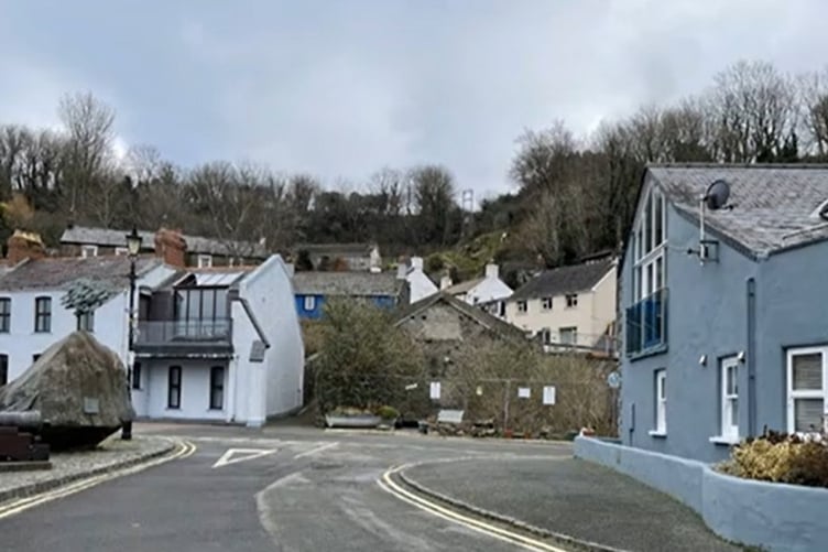 A new restaurant and apartments on the site of a disused former garage site in Fishguard’s Lower Town has been given the go-ahead. Picture: Pembrokeshire County Council webcast.