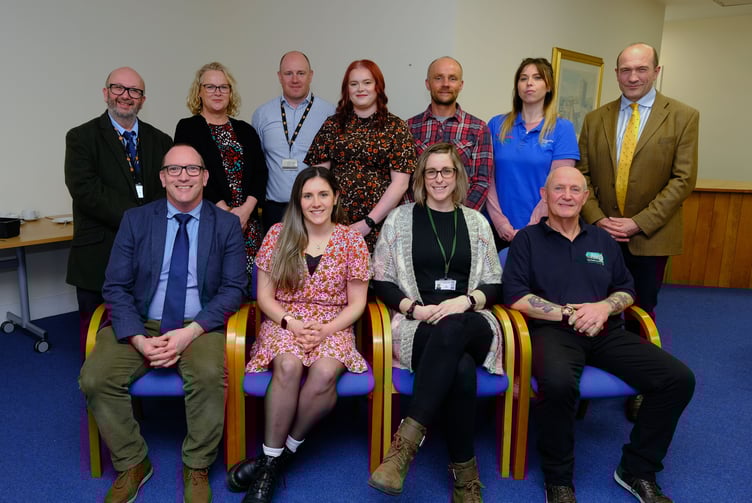Lifesavers Courtney Picton, Emily Baker, Chris Hughes, Katherine Mackie, Melissa Wright and Darren Bowen were thanked by Cllr Rhys Sinnett, Will Bramble and Gary Nicholas. Also pictured are Leisure Centres Site manager Lisa Starkey & Haverfordwest Leisure Centre Assistant Manager Darryl Sable.