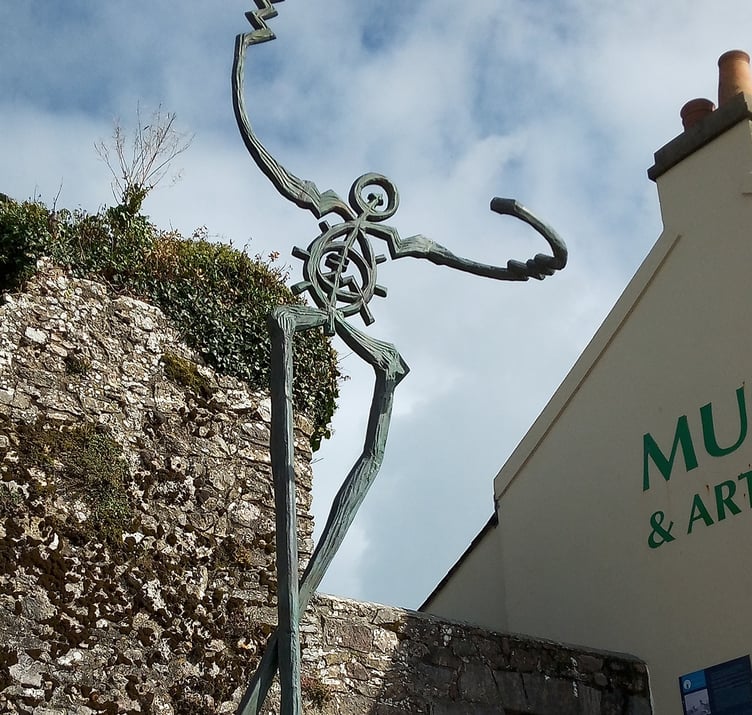 Sculpure outside Tenby Museum and Art Gallery