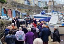 ‘Blessing’ the boats before they return to Tenby harbour waters