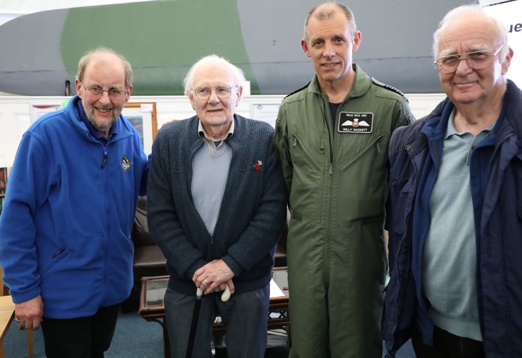 Willy Hackett with Pembrokeshire Aviation Group members.