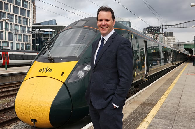Deputy Minister for Climate Change Lee Waters. GWR are introducing more services between Carmarthen and Swansea from next week. 17 May 2023.