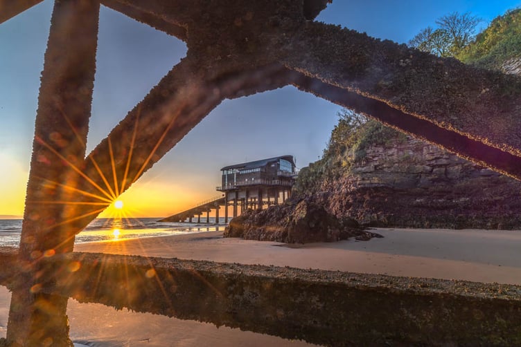Tenby Lifeboat House at sunrise