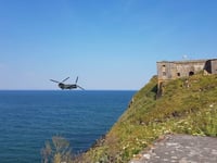 Watch incredible moment a Chinook helicopter headed over Tenby