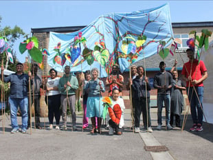 Oasis One World Choir dance and choral performances at Amroth Beach
