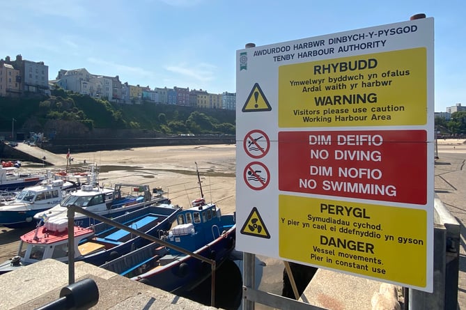 Tenby harbour warning